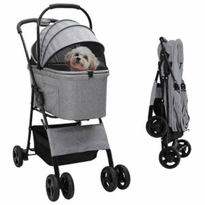 Poussette Chien Premium - Taille M (Pliable, Oxford 600D)