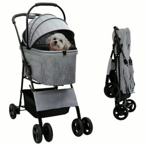 Poussette Chien Premium - Taille M (Pliable, Oxford 600D) — Édition Limitée numérotée — accessoire premium pour chien, LuxDog