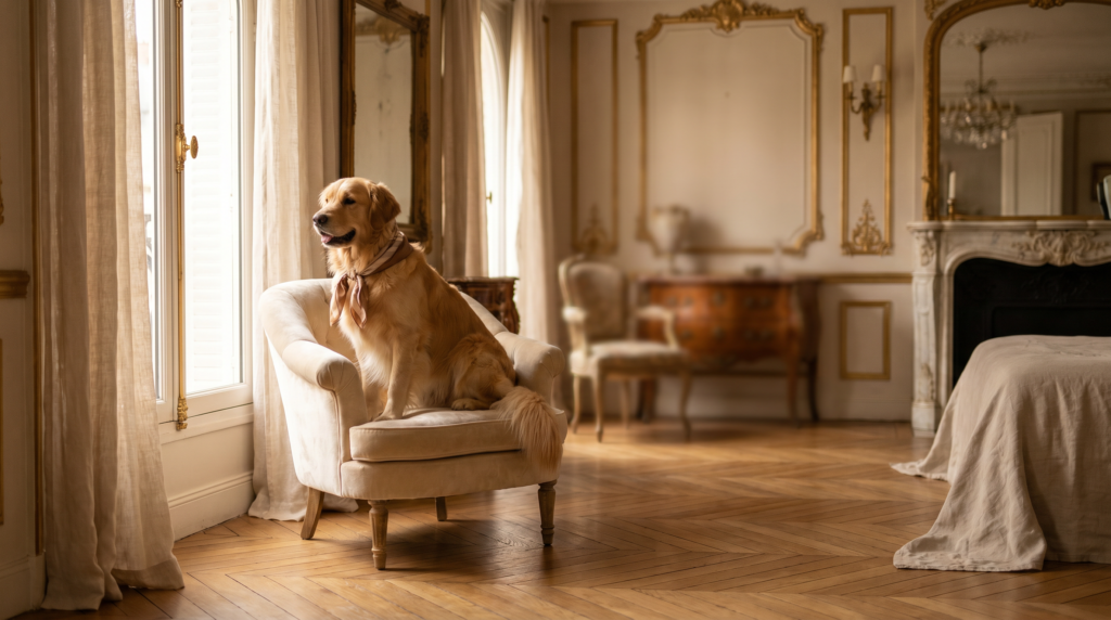 Le rituel matinal d'un maître premium avec son chien