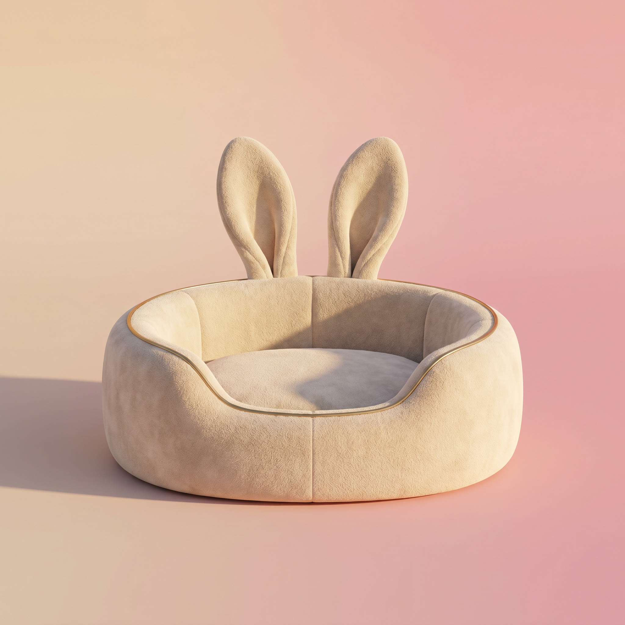 Le Cocon LuxDog — Pack Confort 3-en-1 (Lit Oreilles Lapin + Bandana + Brosse)