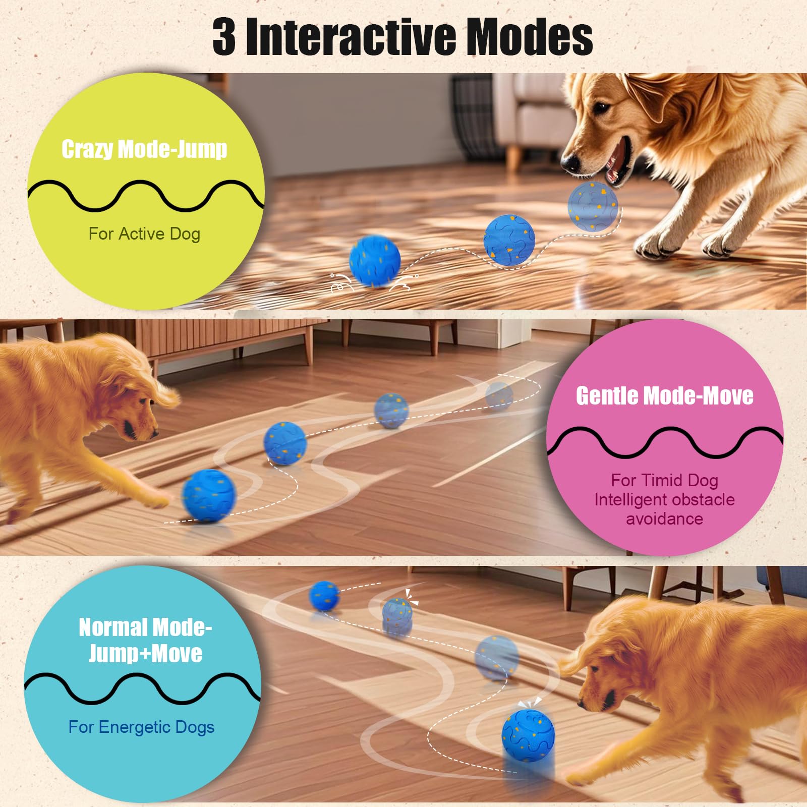 Balle Interactive Auto-Mouvante Rechargeable – Image 3