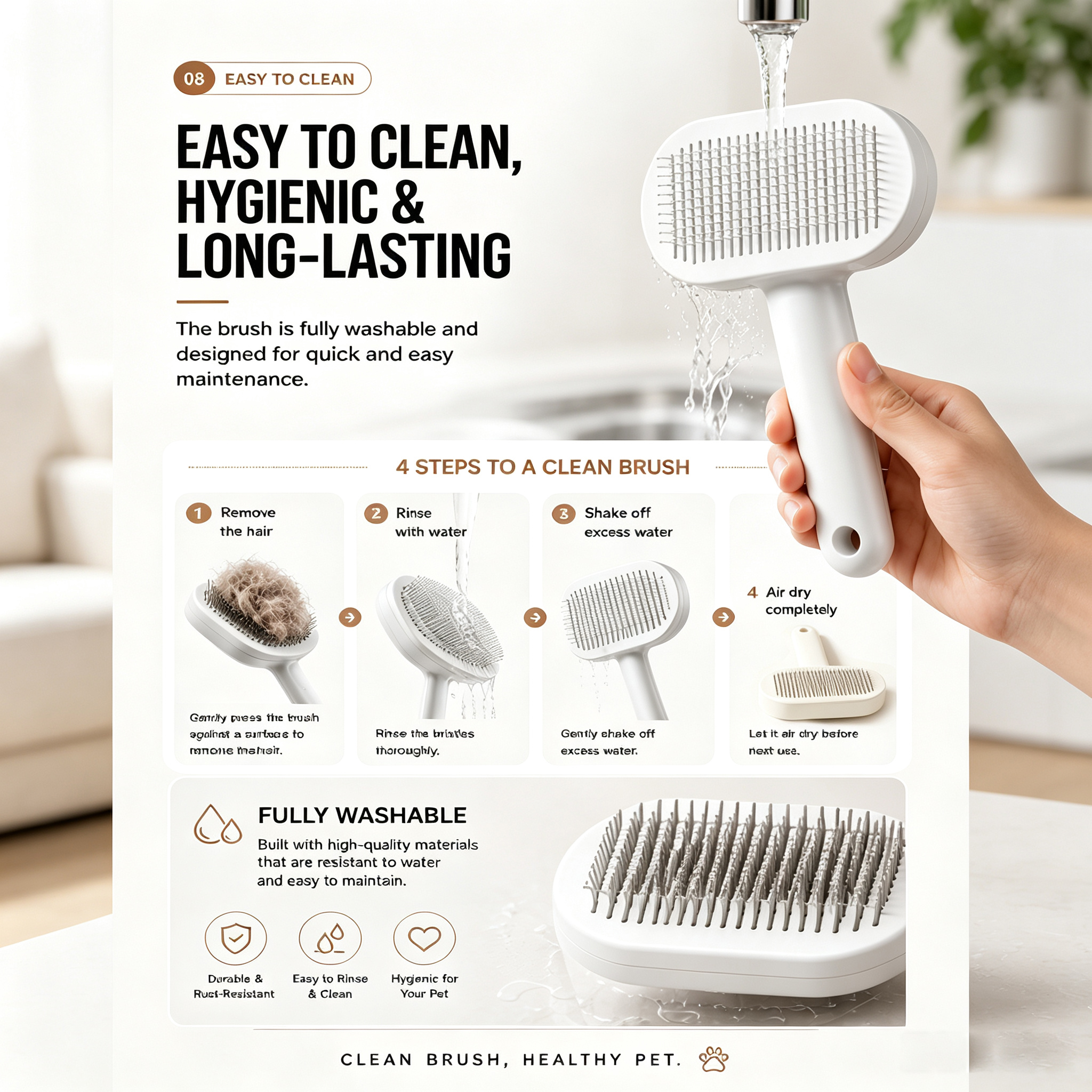 Brosse Anti-Mue Auto-Nettoyante – Toilettage en Un Clic – Image 7