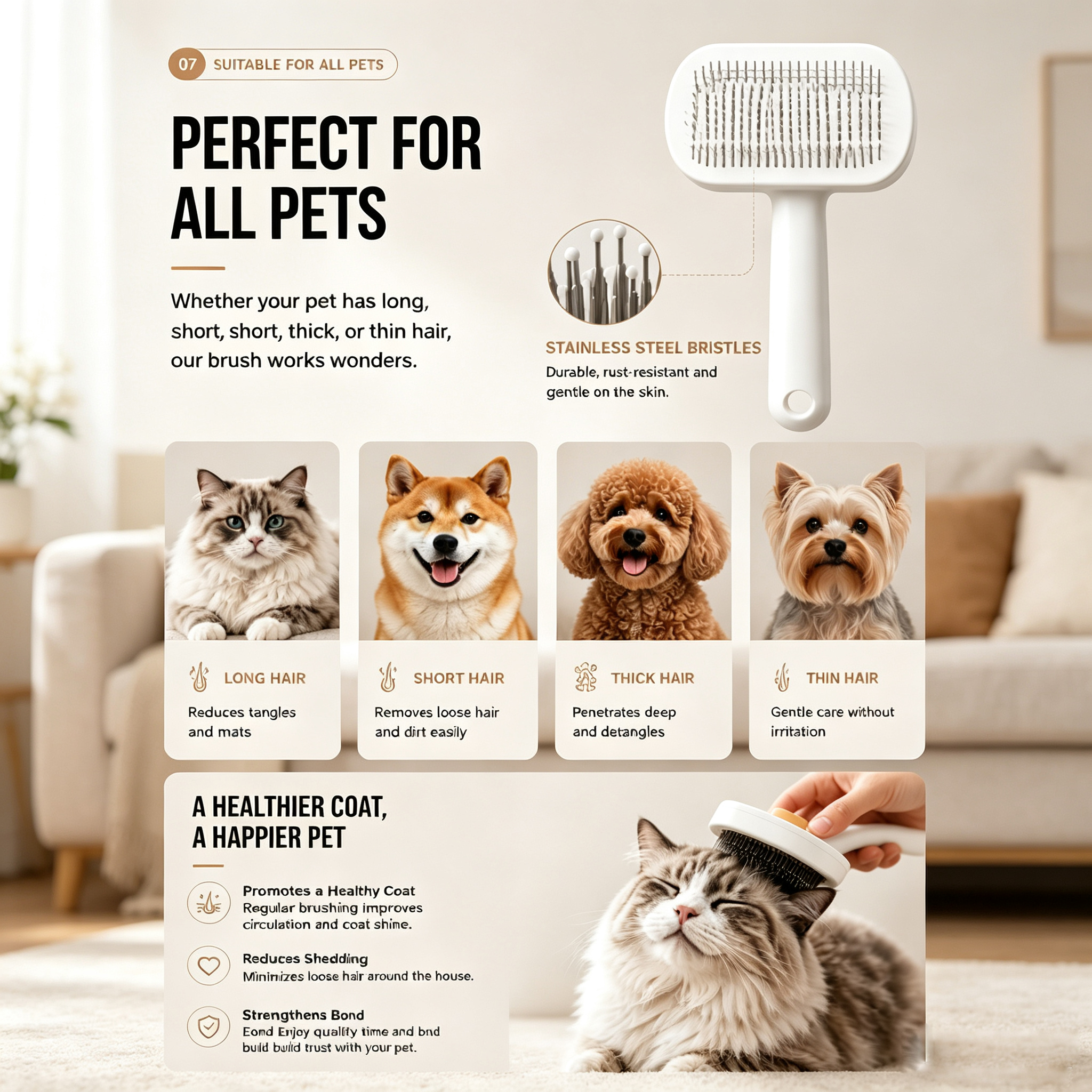 Brosse Anti-Mue Auto-Nettoyante – Toilettage en Un Clic – Image 4
